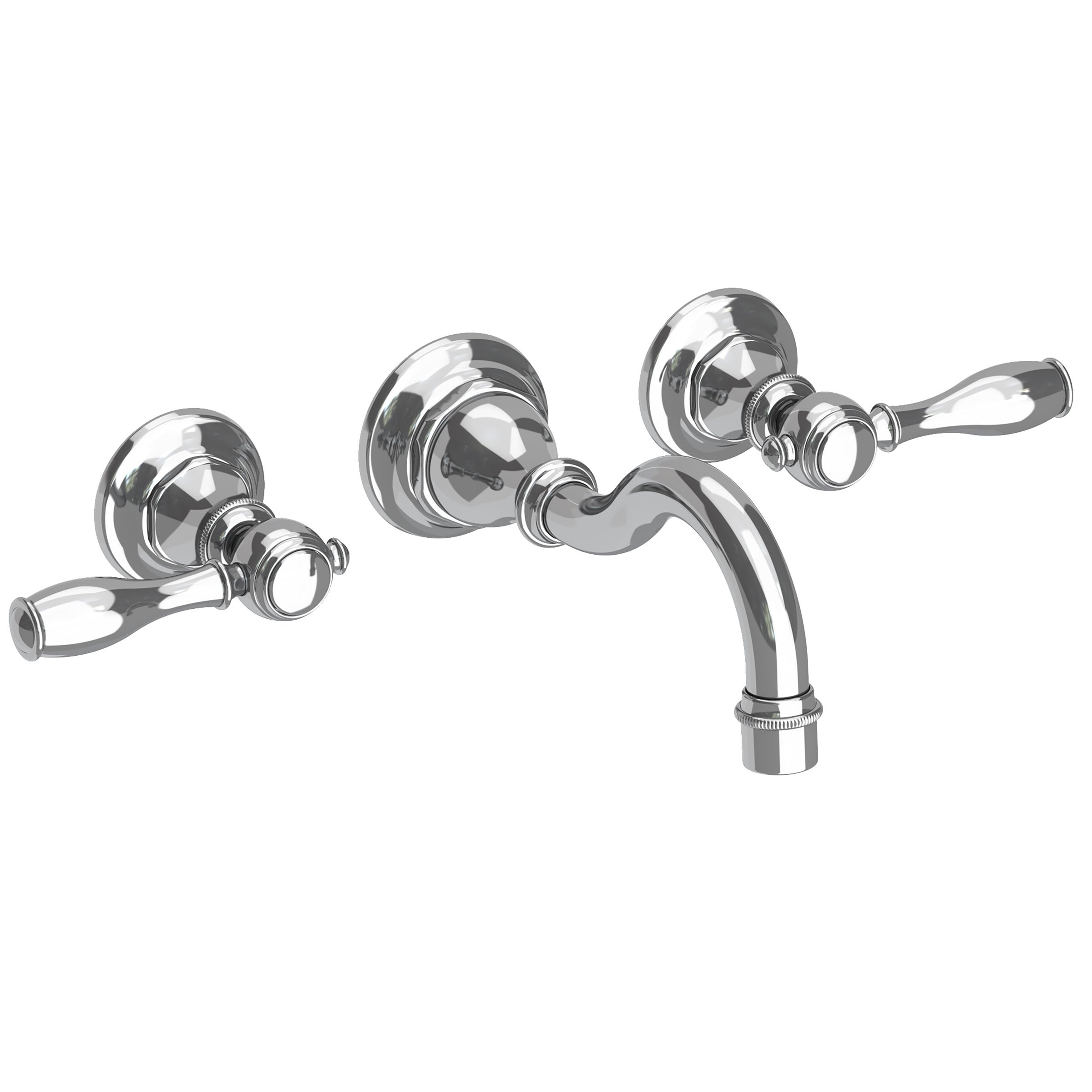 polished chrome lavatory faucet