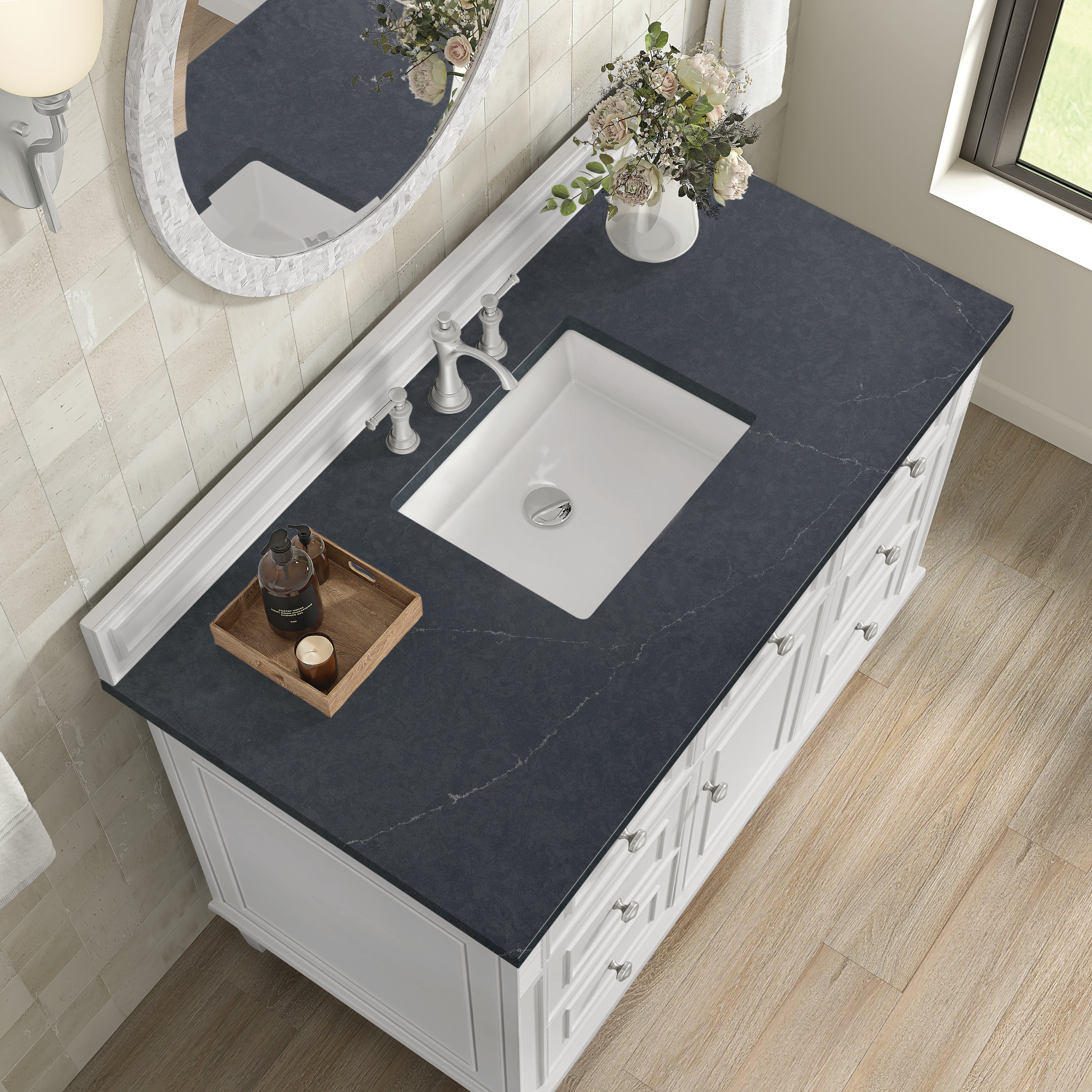 bright white vanity