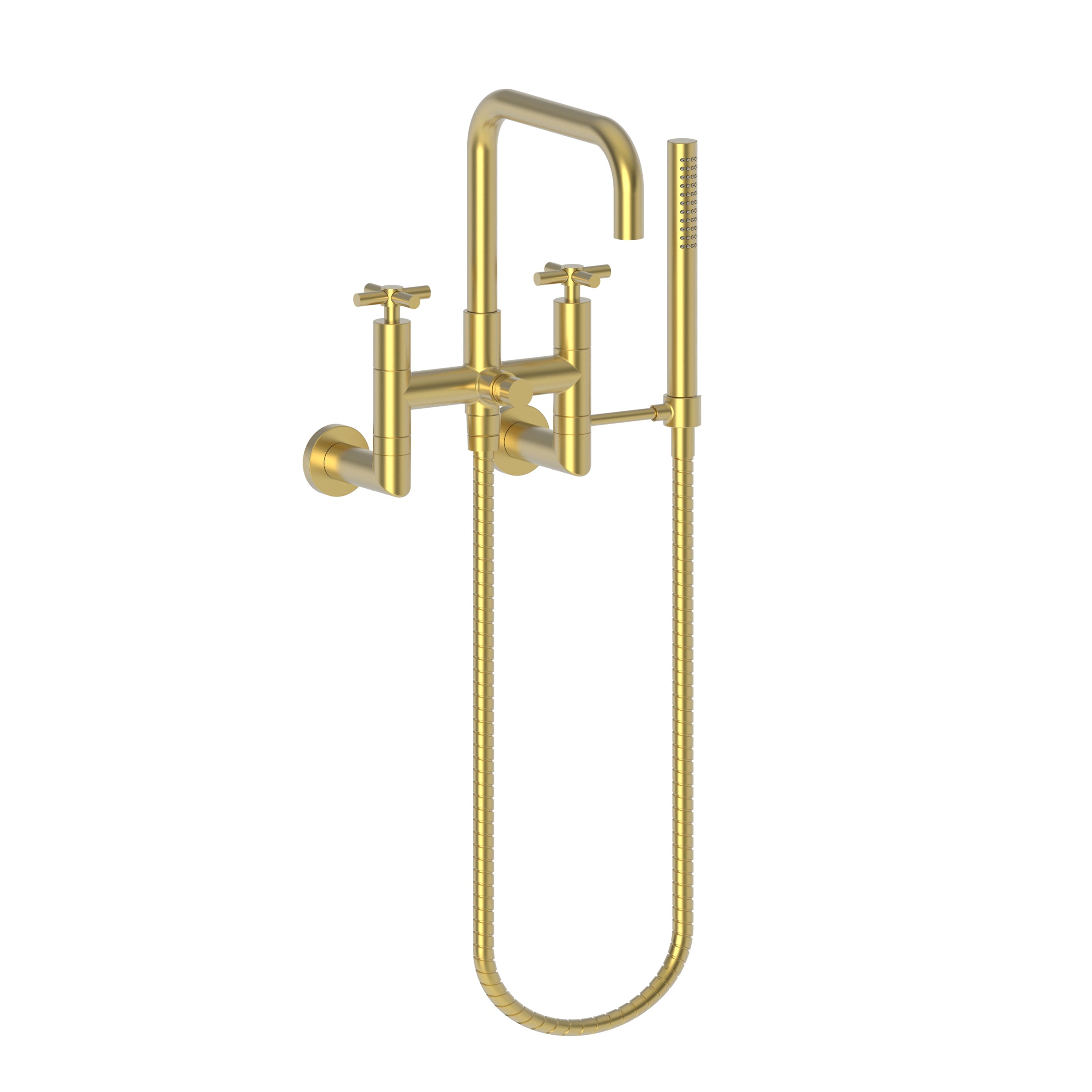 Newport Brass East Square Exposed Tub & Hand Shower Set - Wall Mount