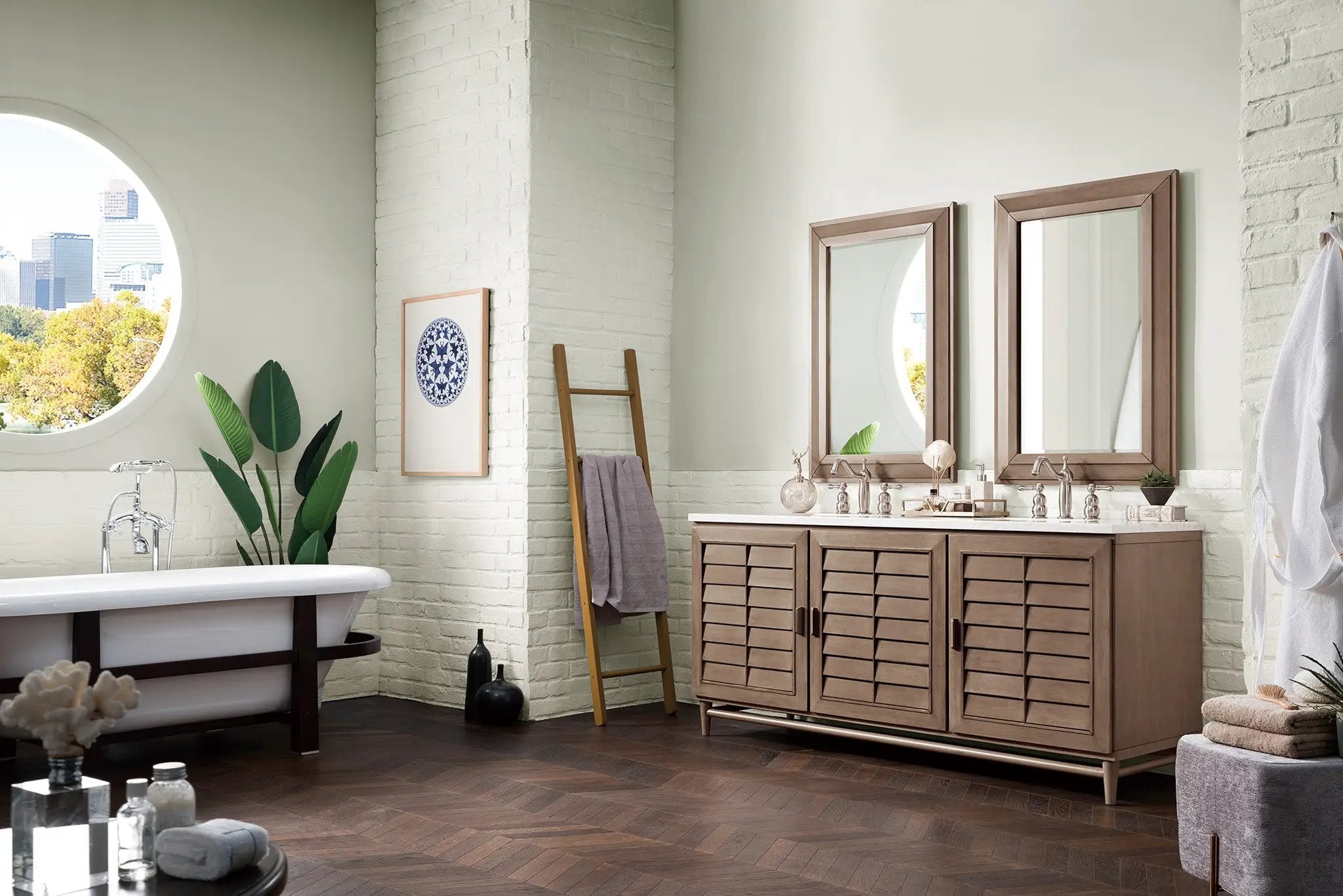 whitewashed walnut vanity