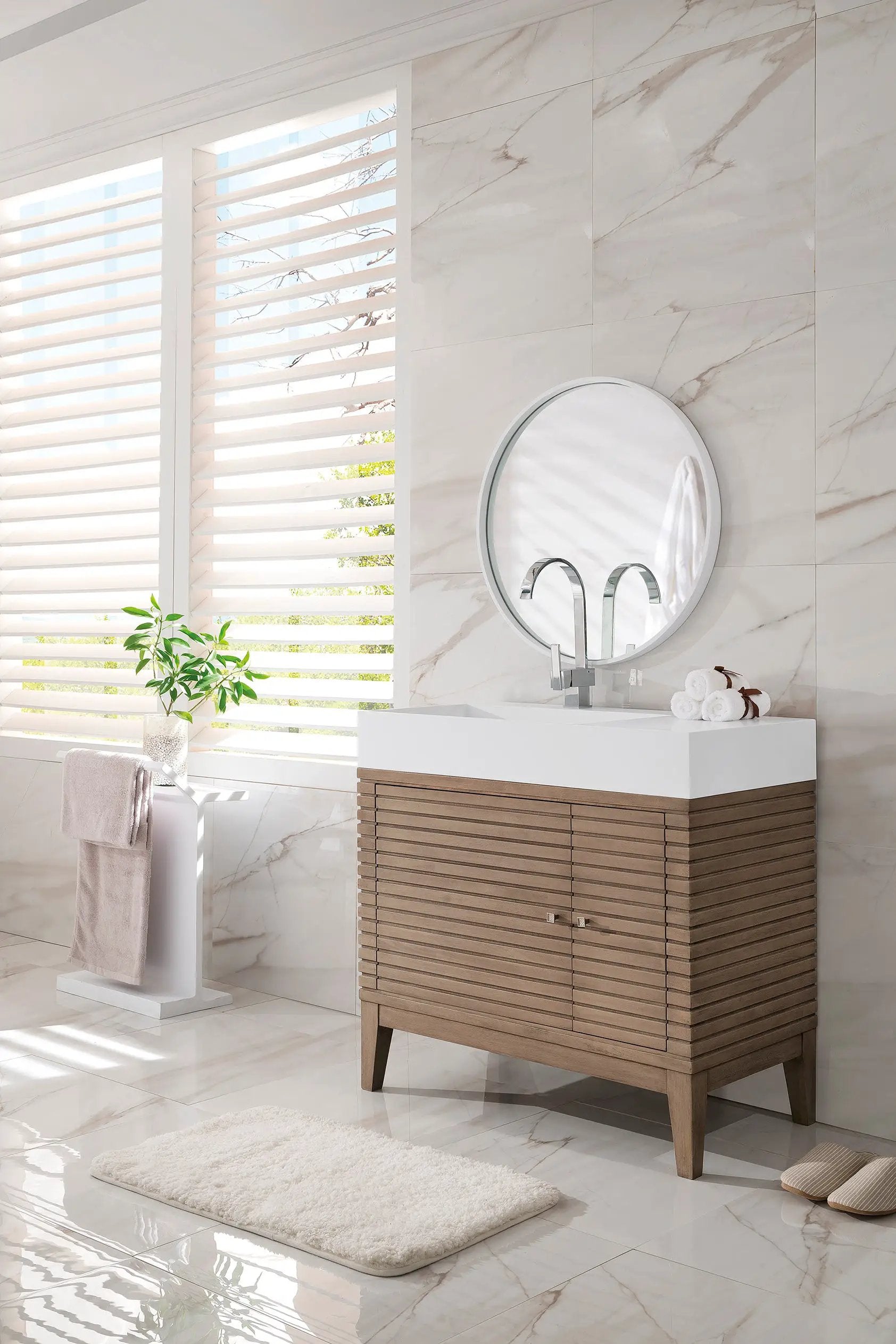 whitewashed walnut vanity