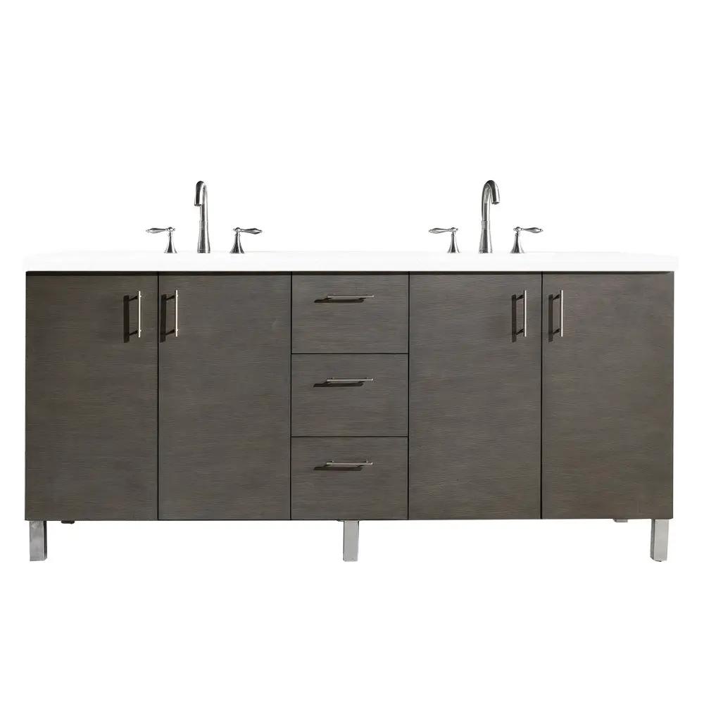 James Martin Metropolitan 72" Double Vanity Set - Silver Oak by James Martin Vanities