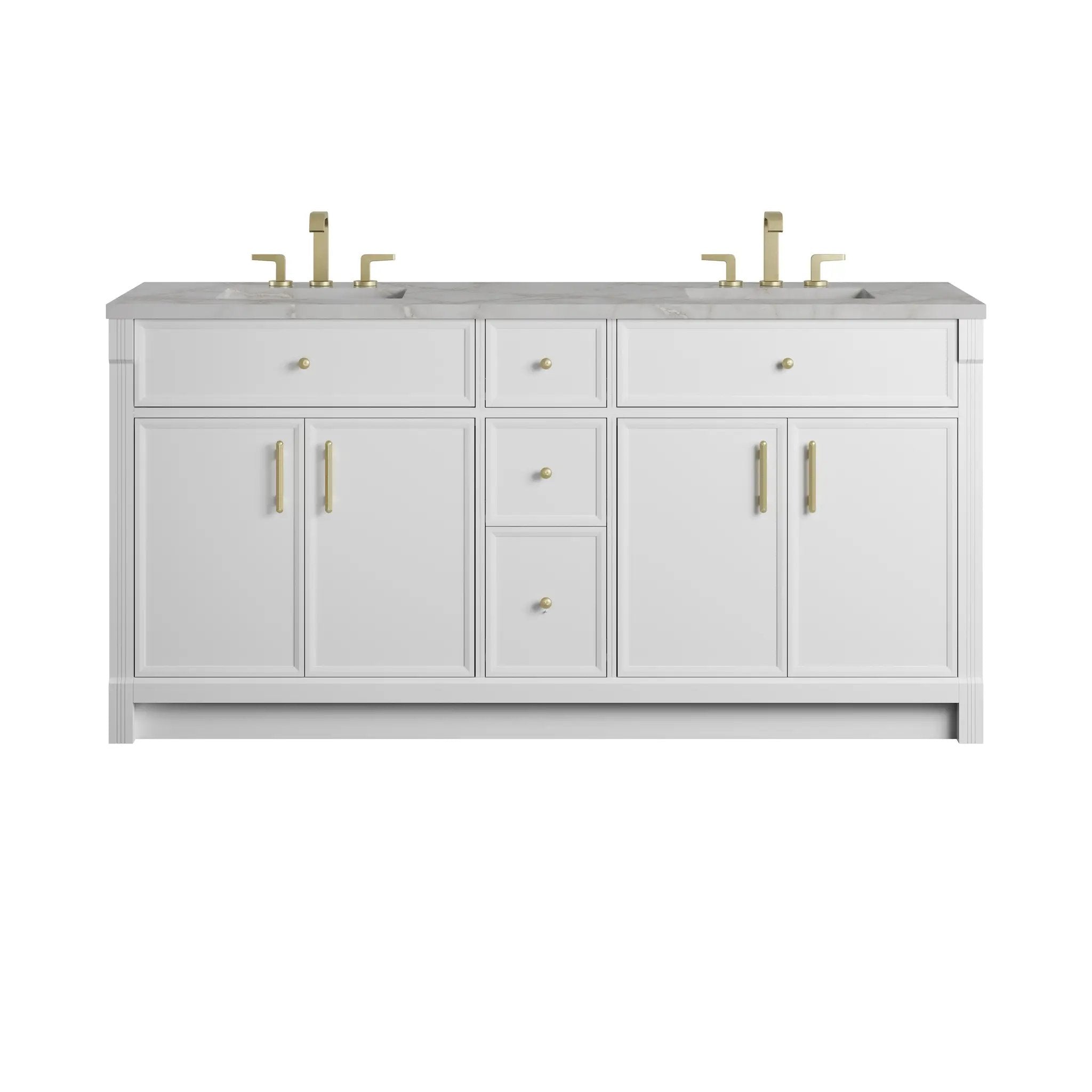 James Martin Bellshire 72" Double Vanity Set - Bright White by James Martin Vanities
