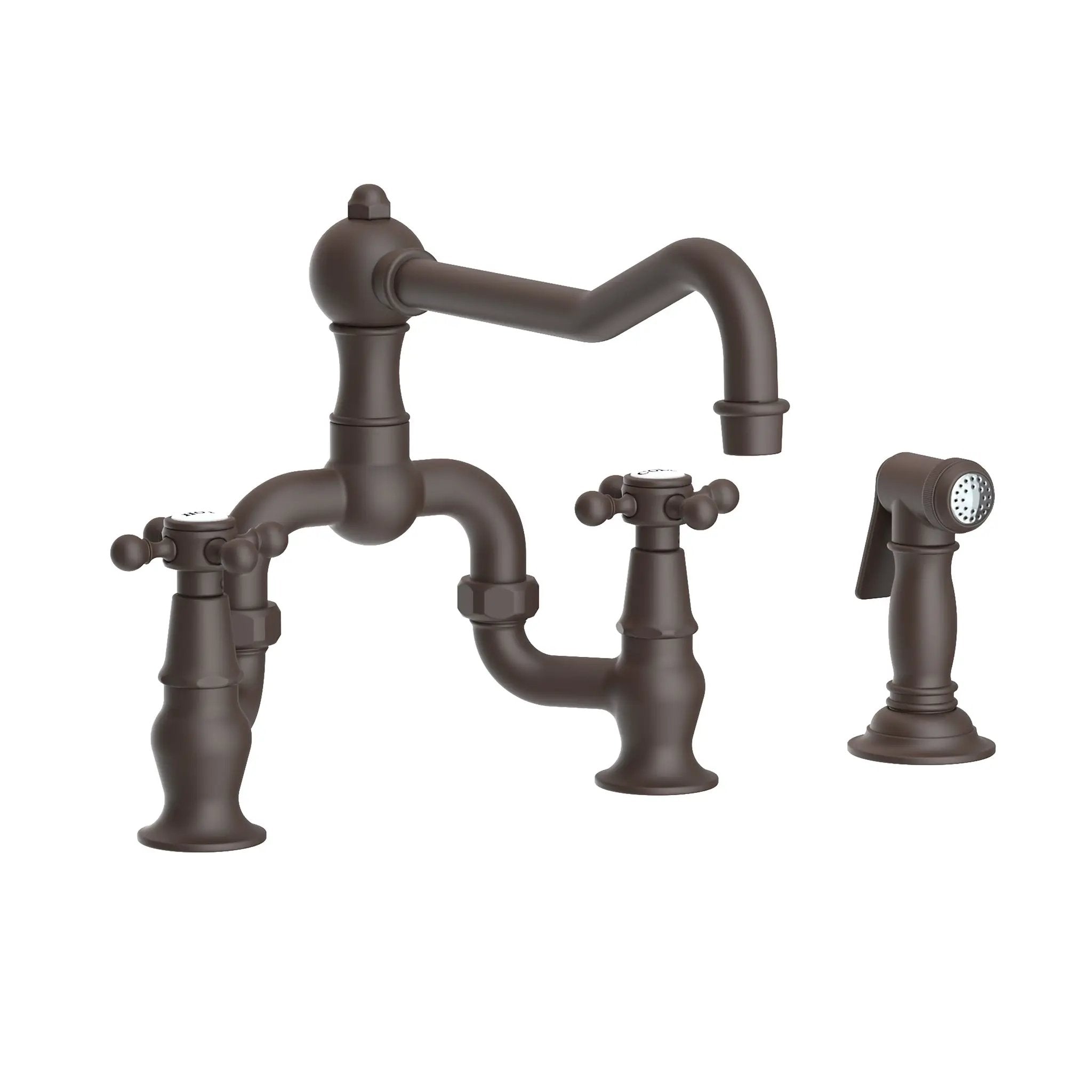 Newport Brass Chesterfield Kitchen Bridge Faucet with Side Spray by Newport Brass