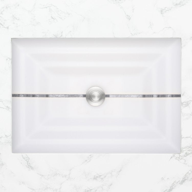 Linkasink Stripe Artisan Glass with Metal Leaf Accent Undermount Sink