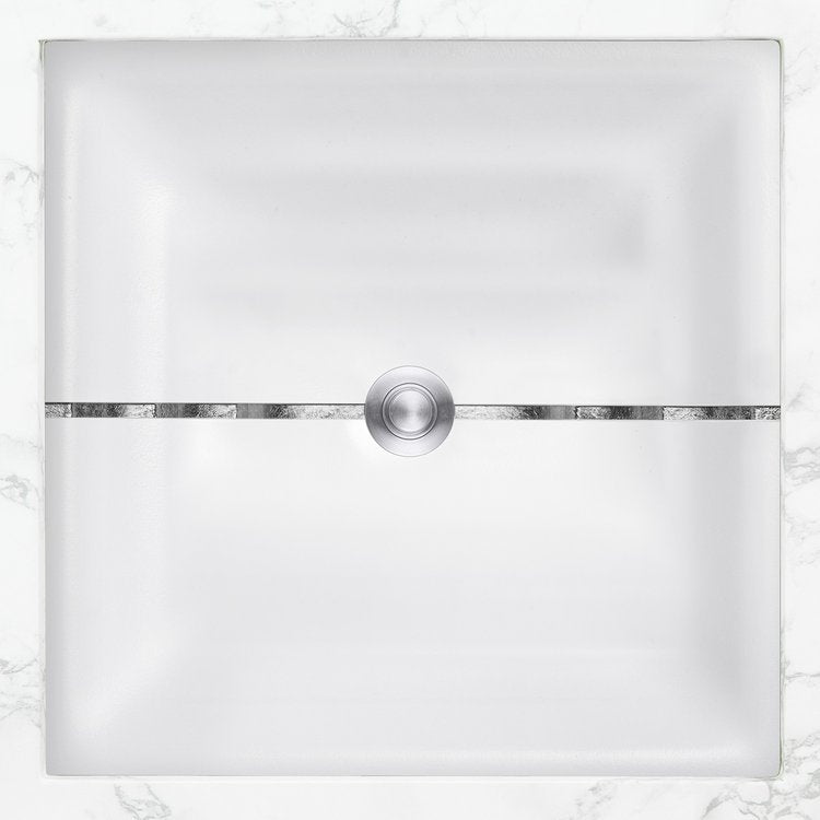 Linkasink Stripe Artisan Glass with Metal Leaf Accent Undermount Sink by Linkasink