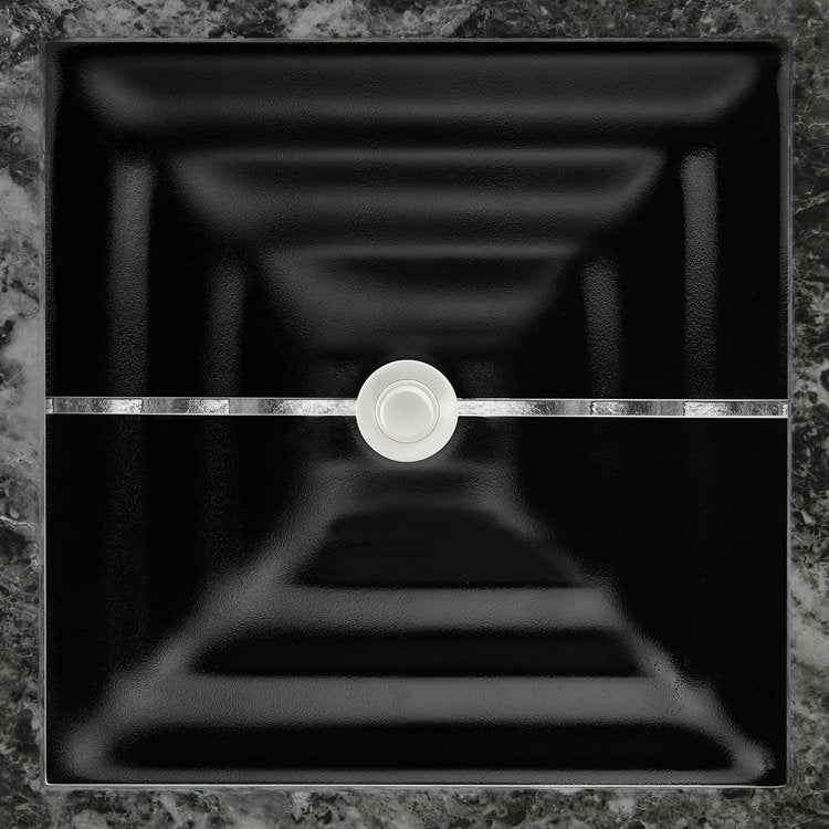 Linkasink Stripe Artisan Glass with Metal Leaf Accent Undermount Sink by Linkasink
