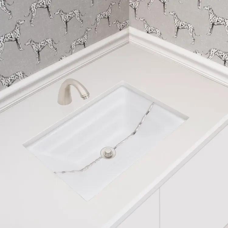 white glass with silver accent sink