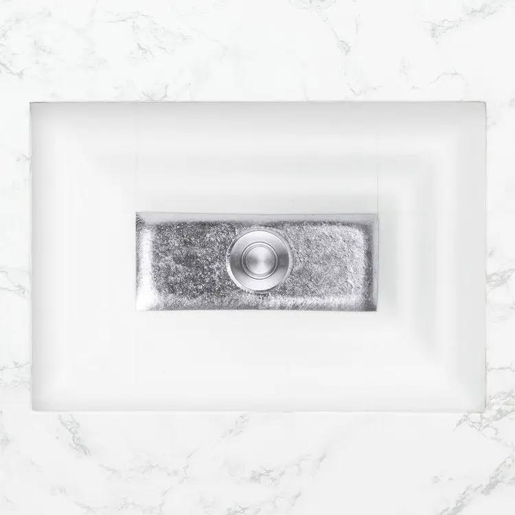 Linkasink Window Artisan Glass with Metal Leaf Accent Undermount Sink by Linkasink
