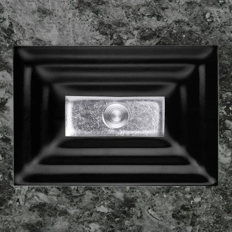 Linkasink Window Artisan Glass with Metal Leaf Accent Undermount Sink by Linkasink