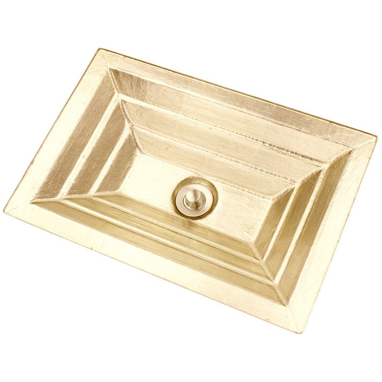 Linkasink Solid Eglomise Metal Leaf Artisan Glass Undermount Sink by Linkasink