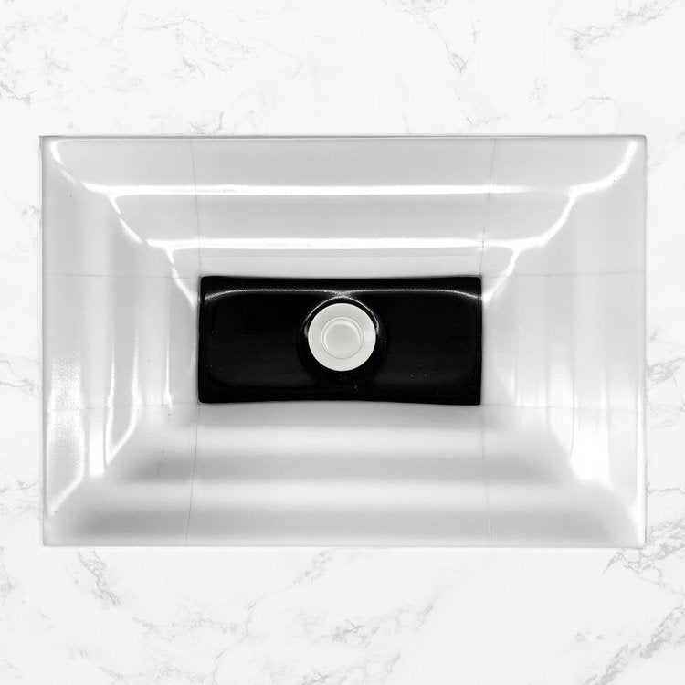 white glass with black window sink