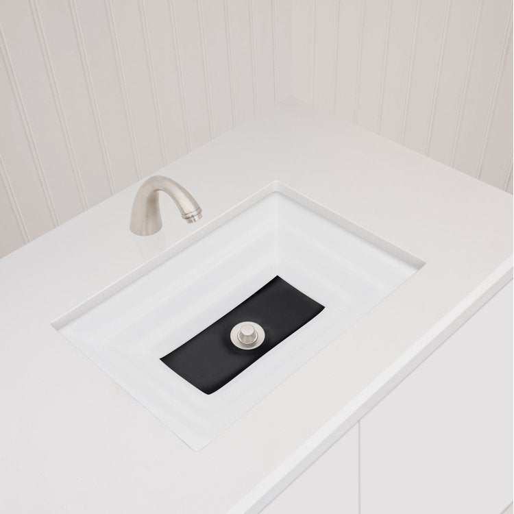 white glass with black window sink
