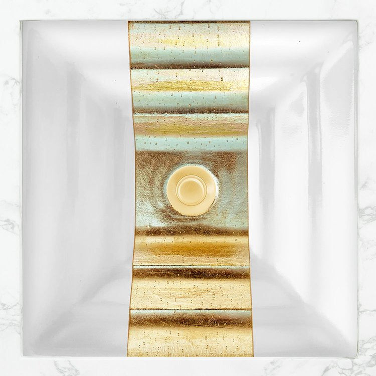 Linkasink Eglomise Ribbon Artisan Glass Undermount Sink by Linkasink