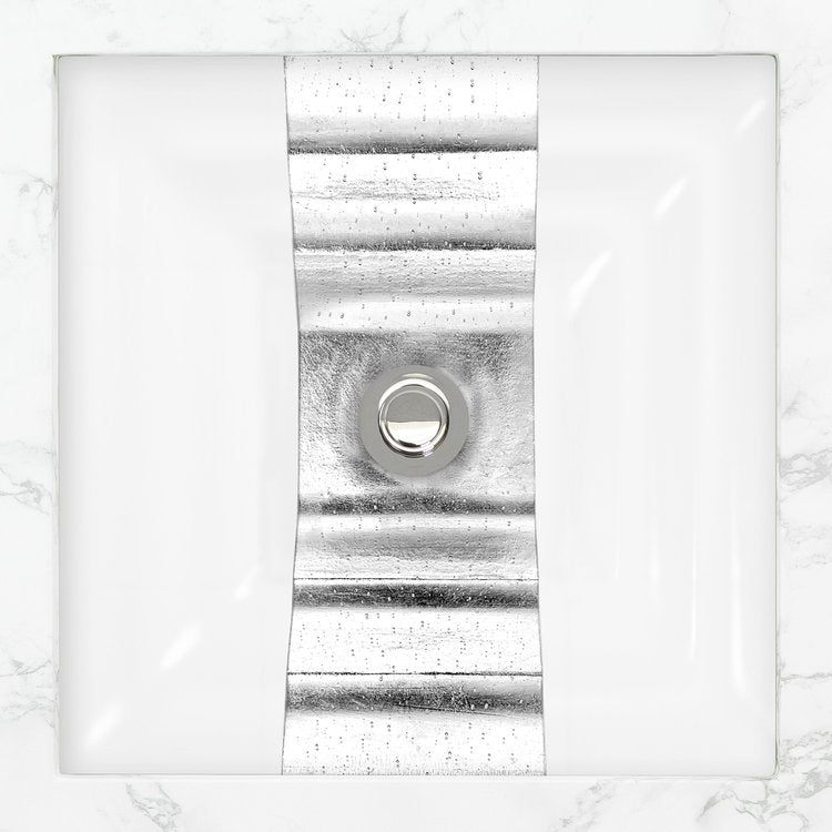 Linkasink Eglomise Ribbon Artisan Glass Undermount Sink by Linkasink