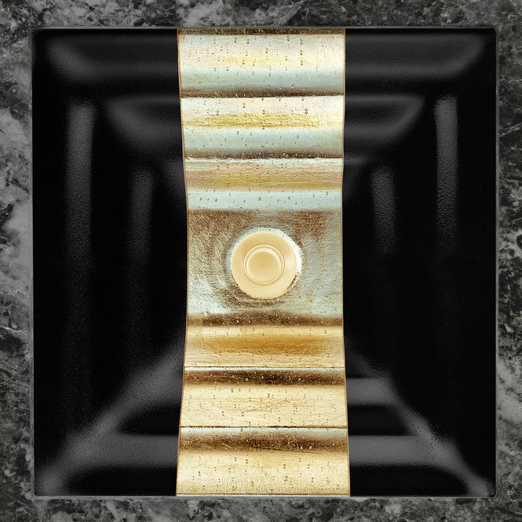Linkasink Eglomise Ribbon Artisan Glass Undermount Sink by Linkasink