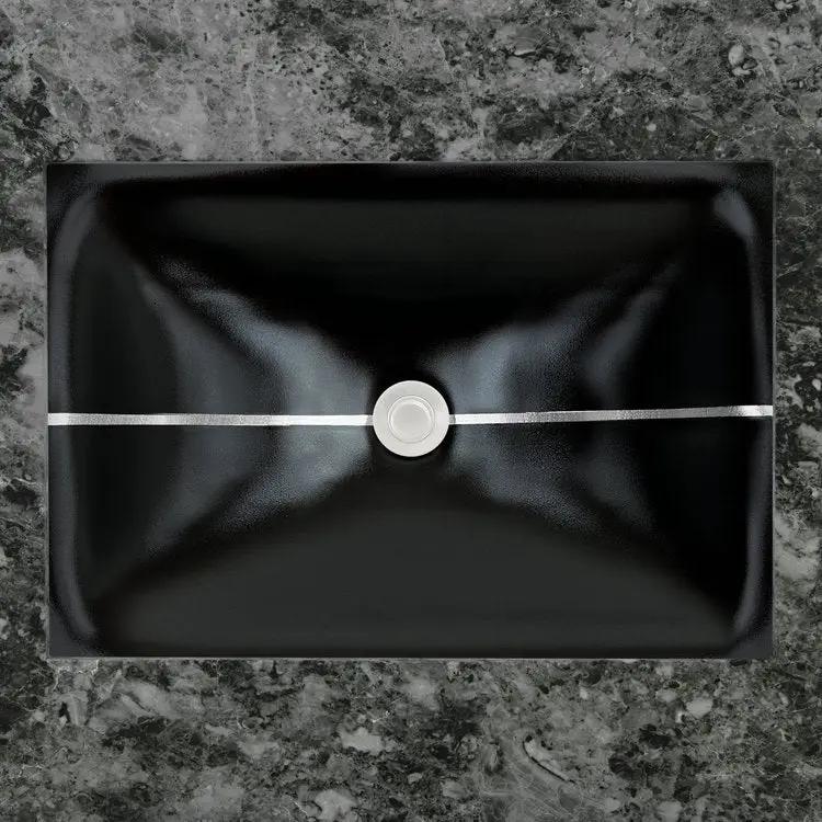 Linkasink Dune Stripe Artisan Glass With Metal Leaf Accent Undermount Sink by Linkasink