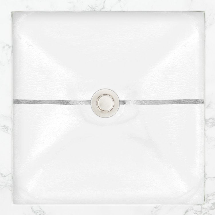 Linkasink Dune Stripe Artisan Glass With Metal Leaf Accent Undermount Sink