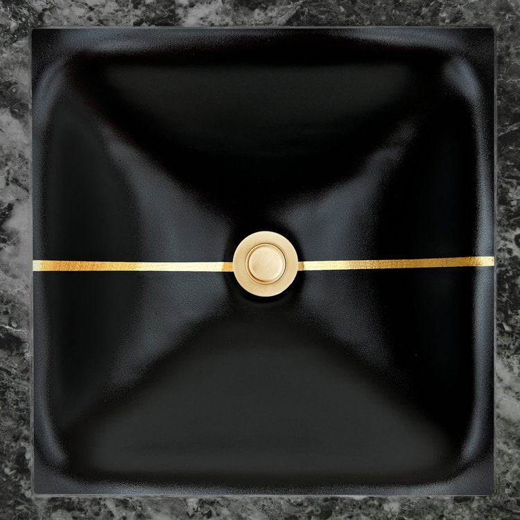 Linkasink Dune Stripe Artisan Glass With Metal Leaf Accent Undermount Sink by Linkasink