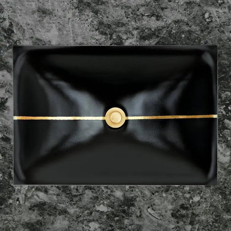 Linkasink Dune River Artisan Glass With Metal Leaf Accent Undermount Sink by Linkasink