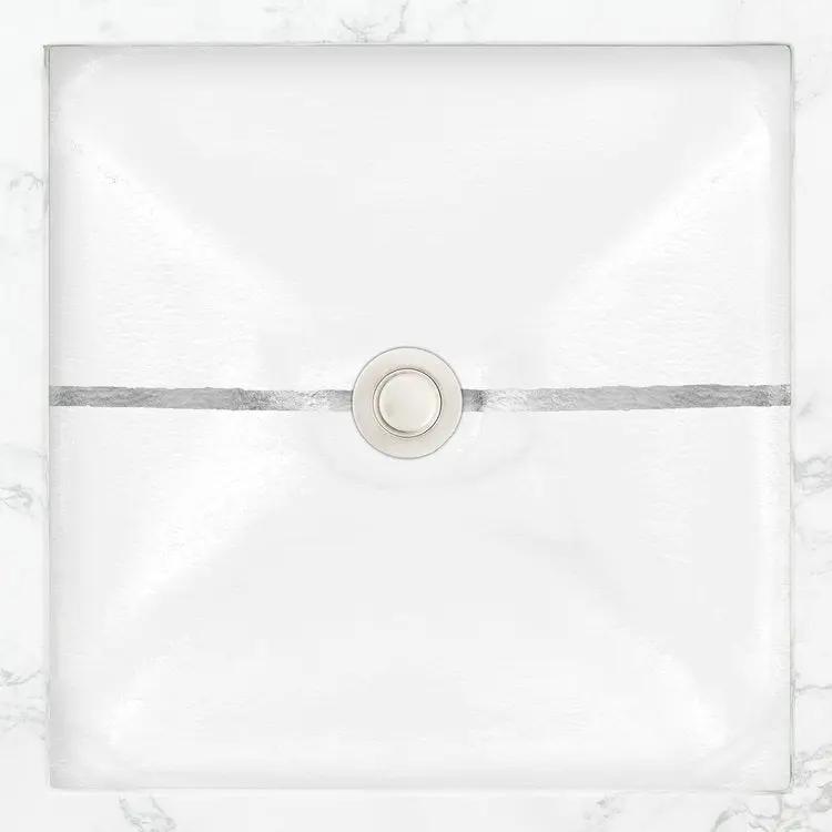 Linkasink Dune River Artisan Glass With Metal Leaf Accent Undermount Sink by Linkasink