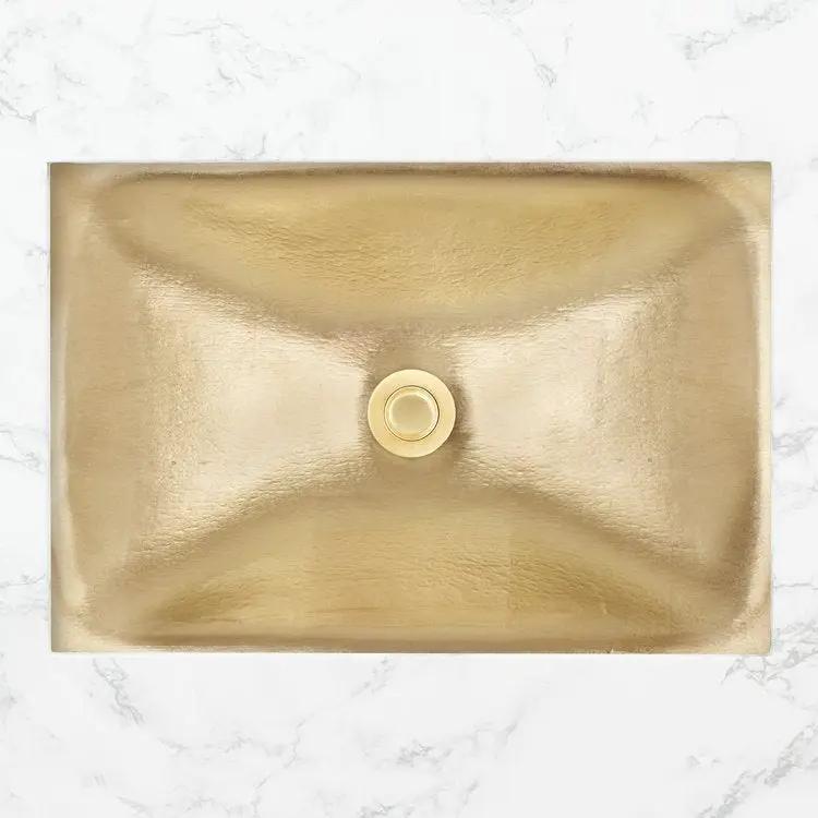 Linkasink Dune Solid Artisan Glass With Metal Leaf Accent Undermount Sink by Linkasink