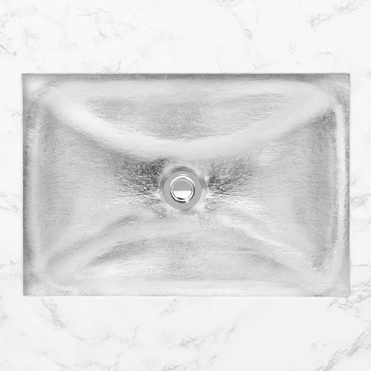 Linkasink Dune Solid Artisan Glass With Metal Leaf Accent Undermount Sink by Linkasink