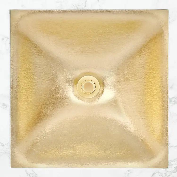 Linkasink Dune Solid Artisan Glass With Metal Leaf Accent Undermount Sink by Linkasink