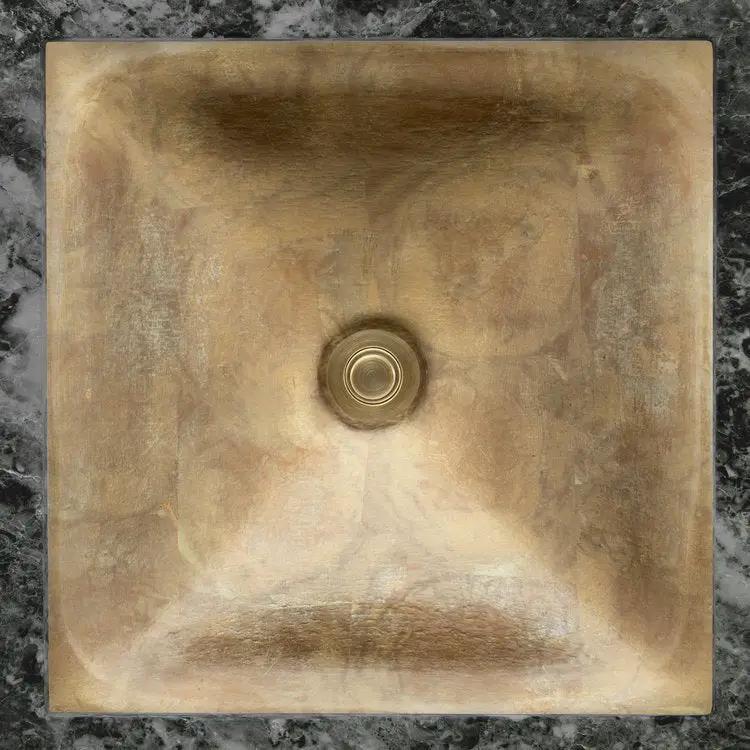 Linkasink Dune Solid Artisan Glass With Metal Leaf Accent Undermount Sink by Linkasink