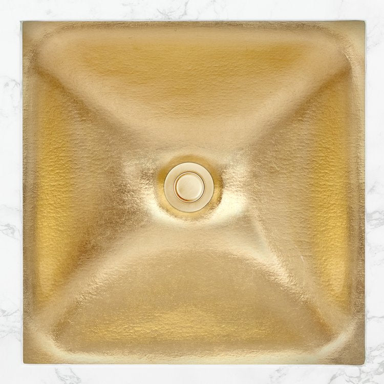 Linkasink Dune Solid Artisan Glass With Metal Leaf Accent Undermount Sink by Linkasink