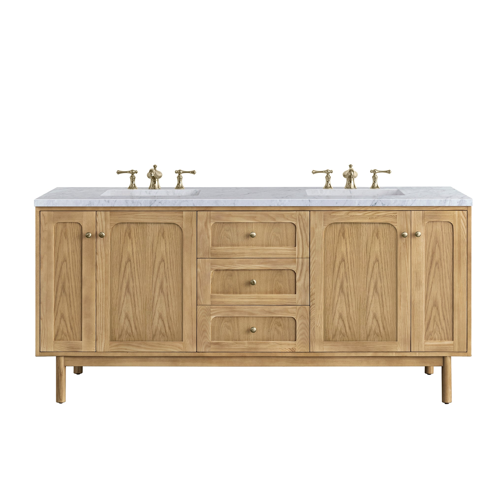 James Martin Laurent 72" Double Vanity Set - Light Natural Oak by James Martin Vanities