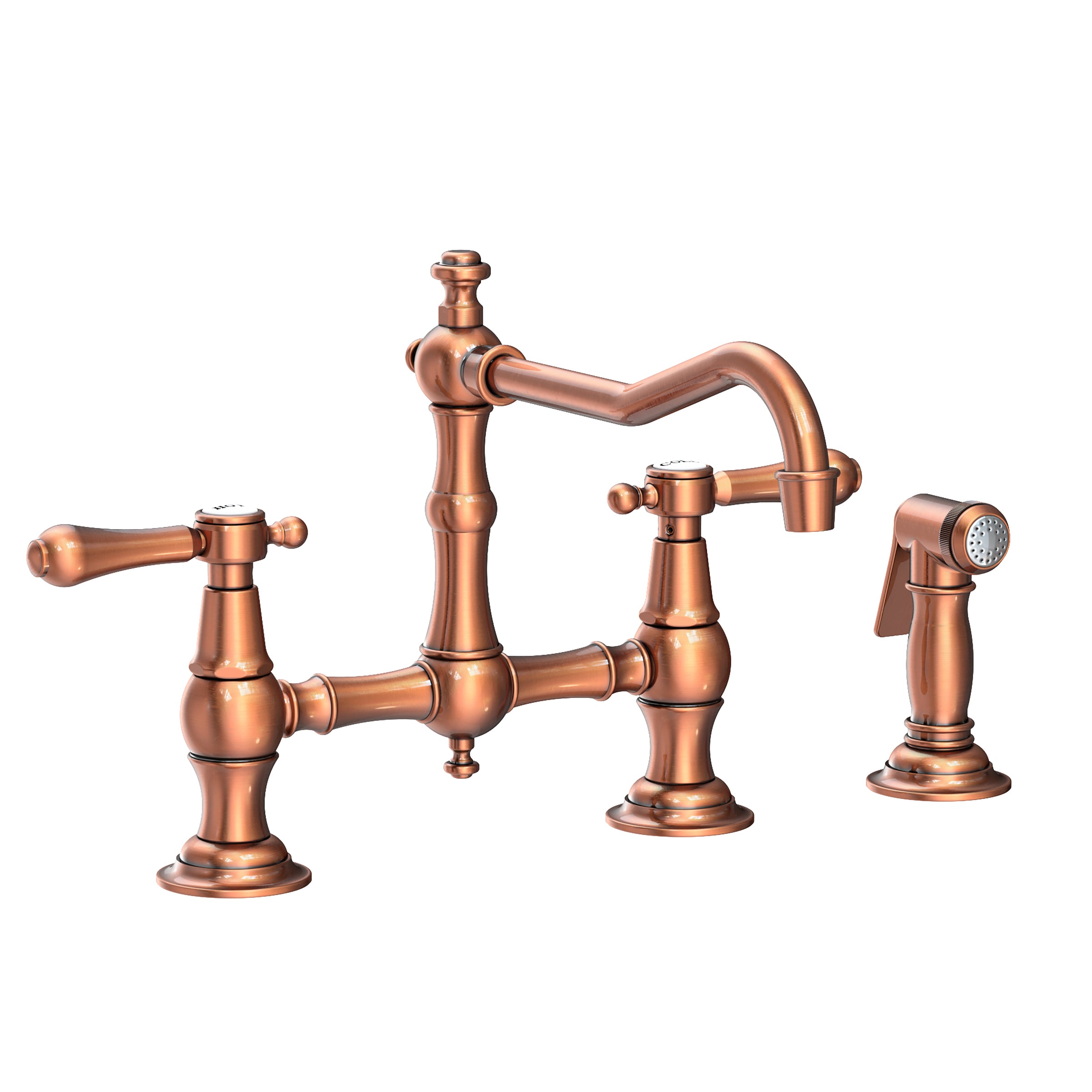 Newport Brass Chesterfield Kitchen Bridge Faucet with Side Spray