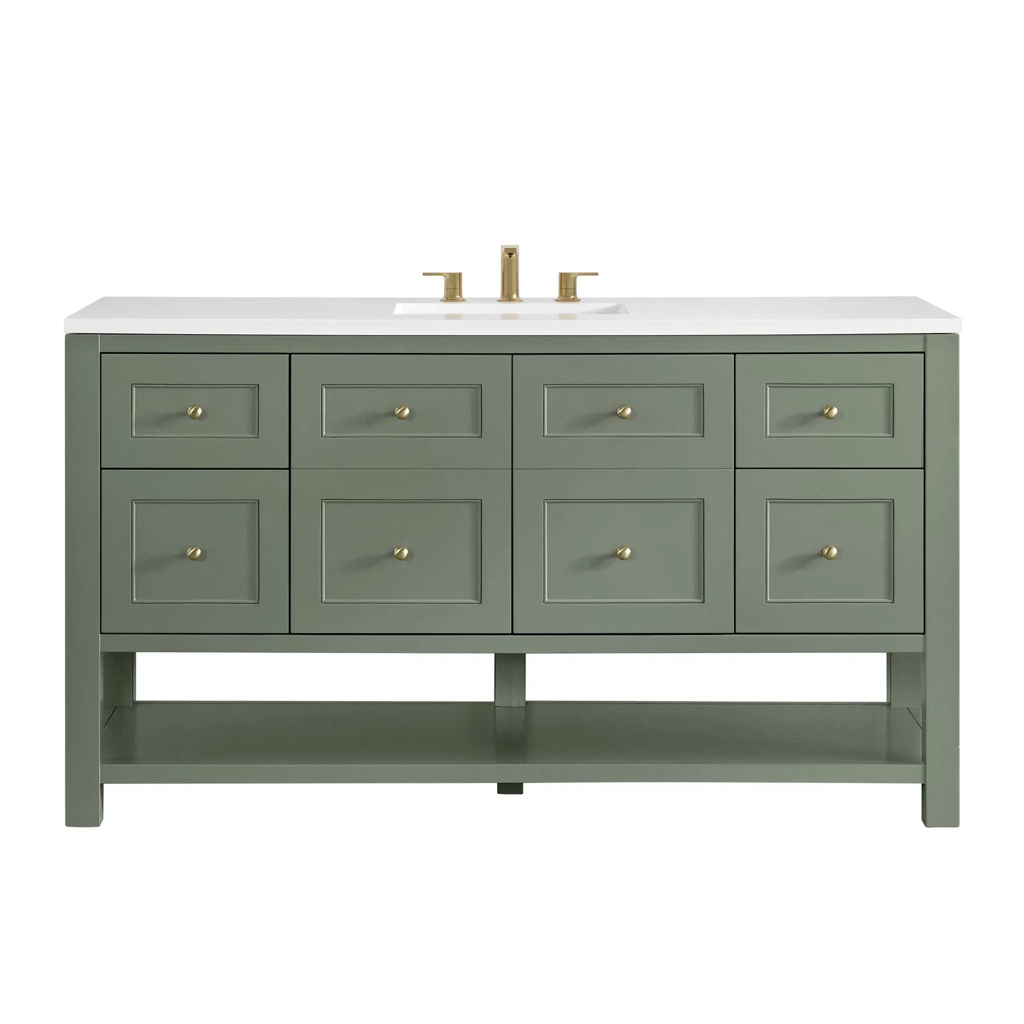 James Martin Breckenridge 60" Single Vanity Set - Smokey Celadon by James Martin Vanities