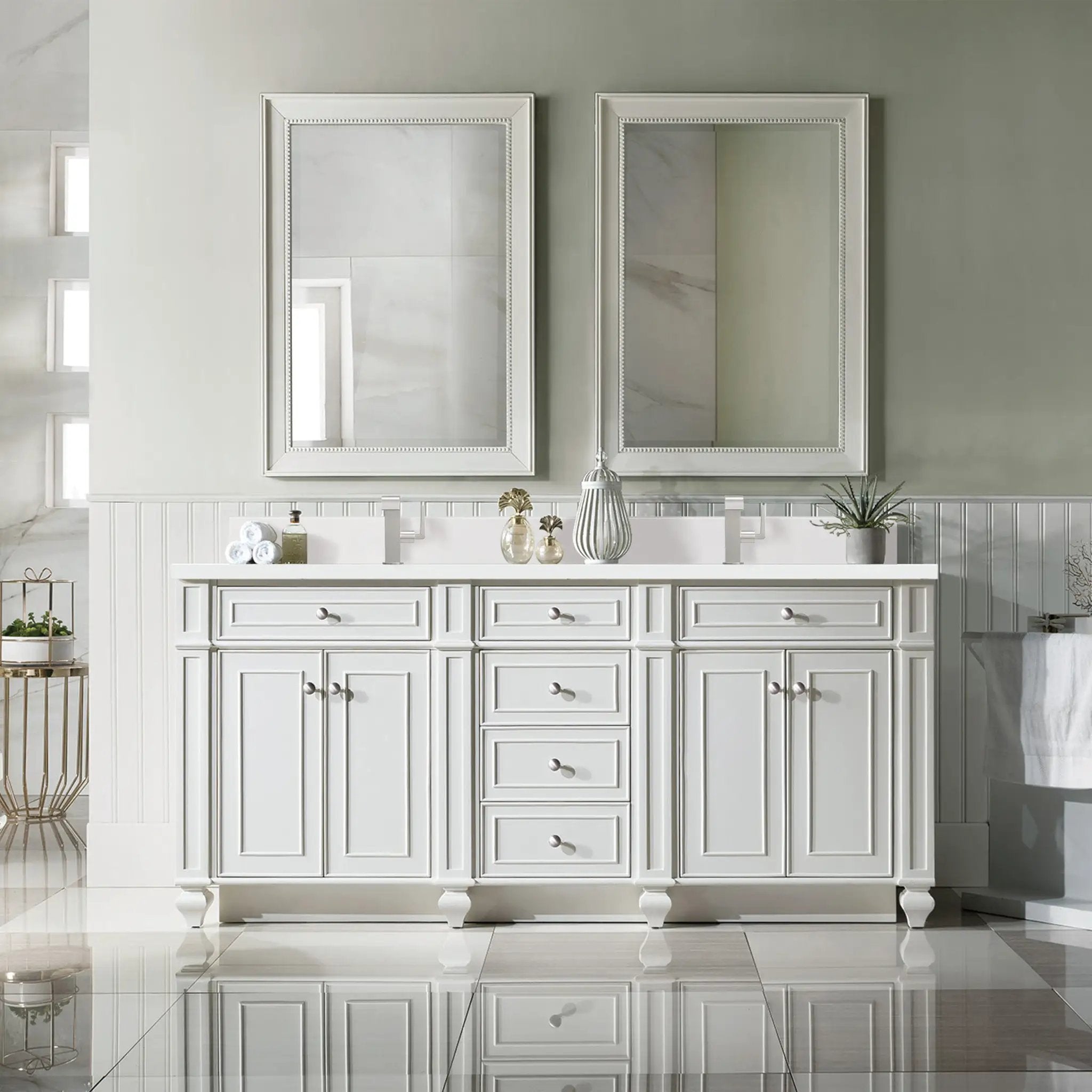 bright white vanity