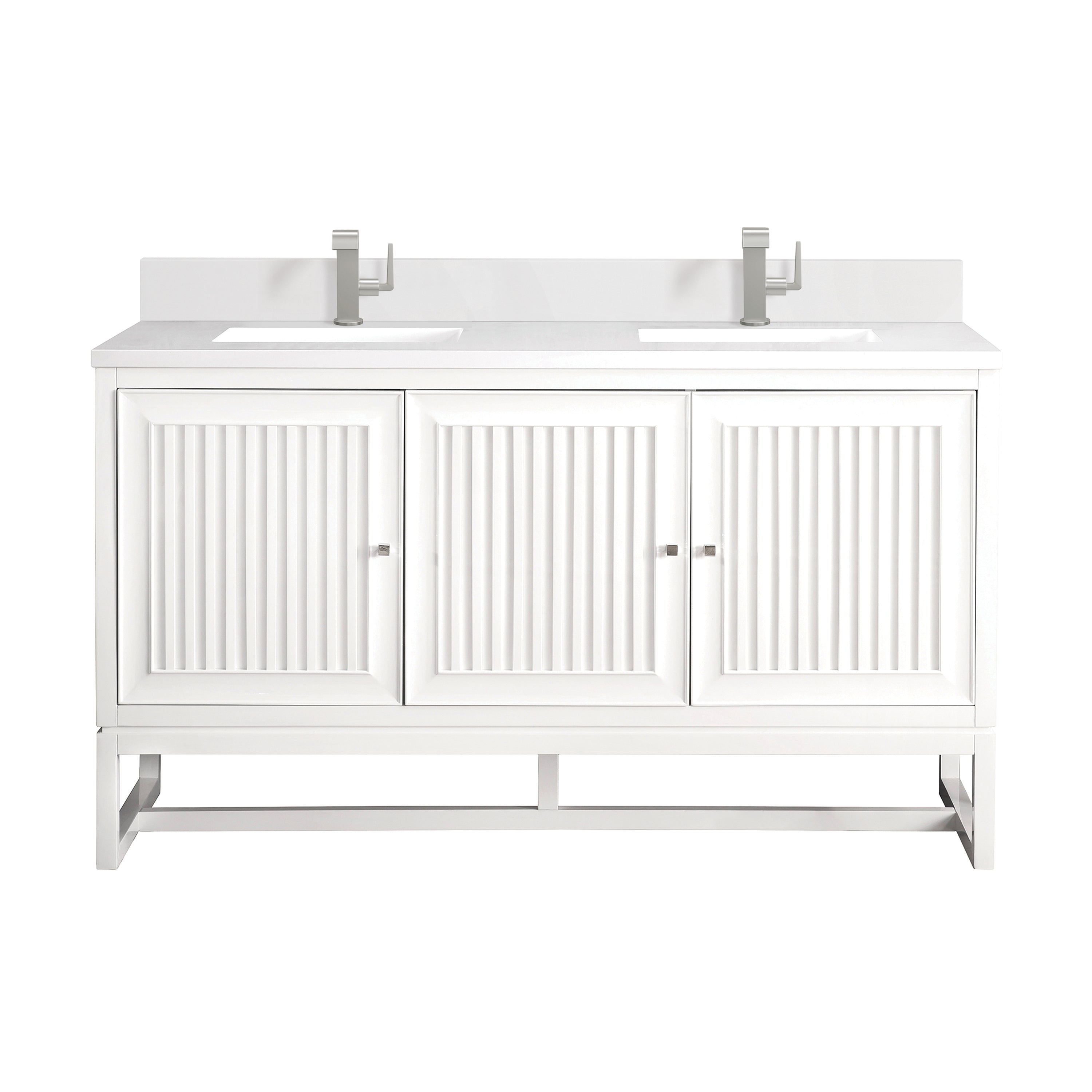James Martin Vanities Athens 60" Double Vanity - Glossy White