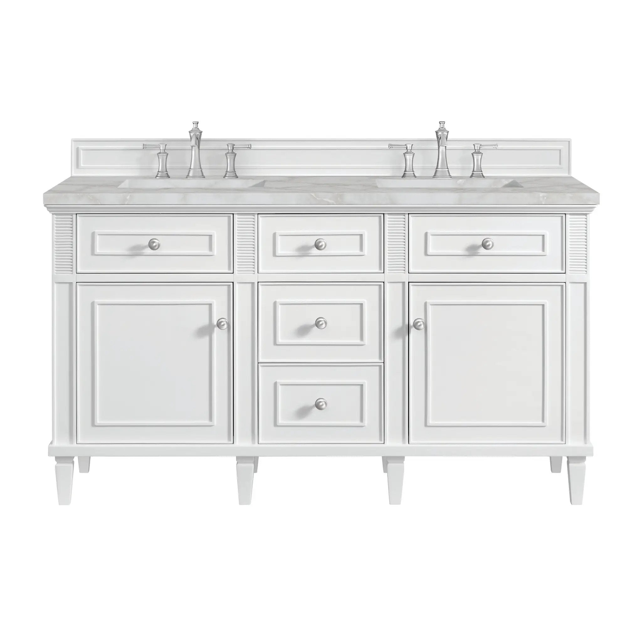 James Martin Lorelai 60" Double Vanity Set - Bright White by James Martin Vanities