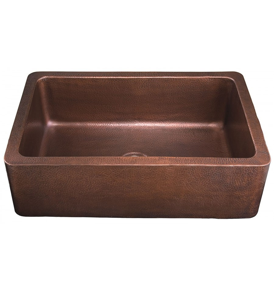 antique copper hammered sink