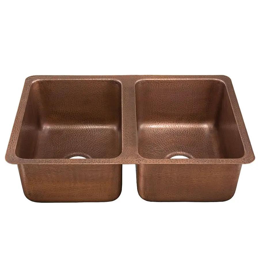 antique copper hammered sink