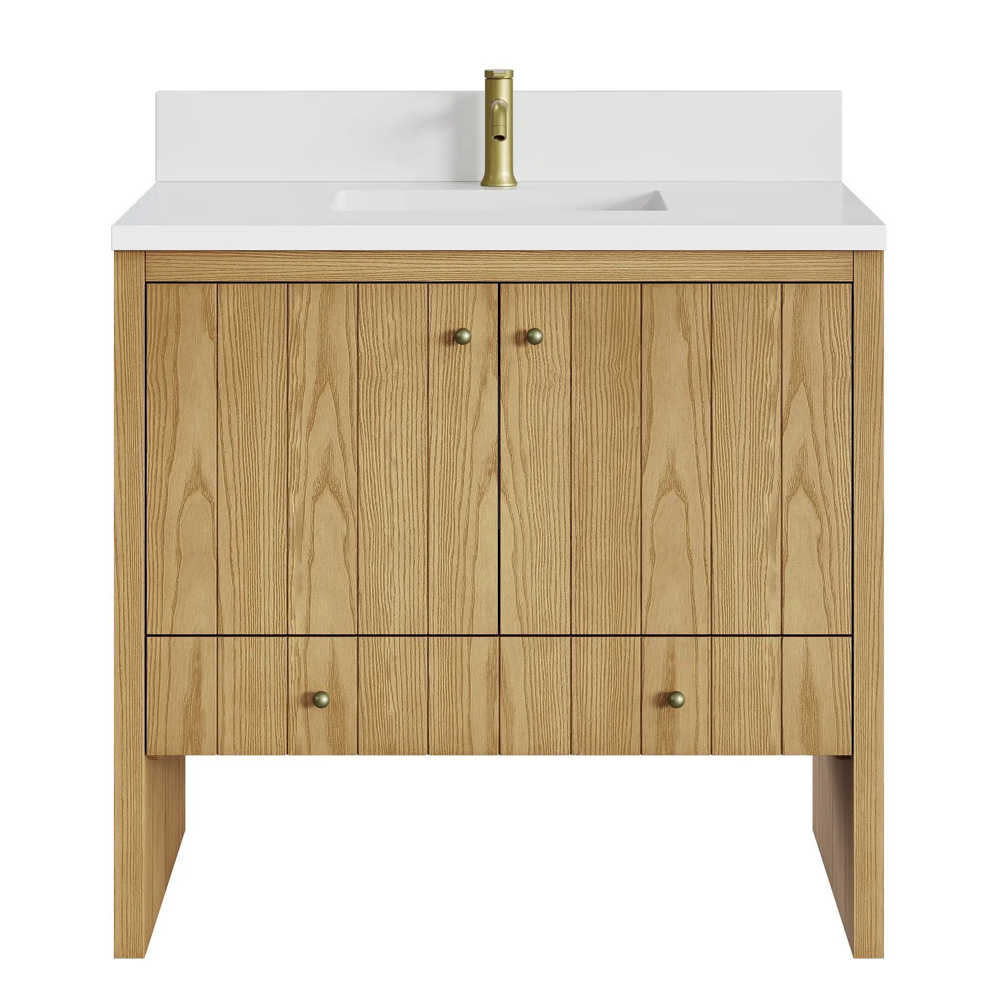 James Martin Hudson 36" Single Vanity Set - Light Natural Oak by James Martin Vanities