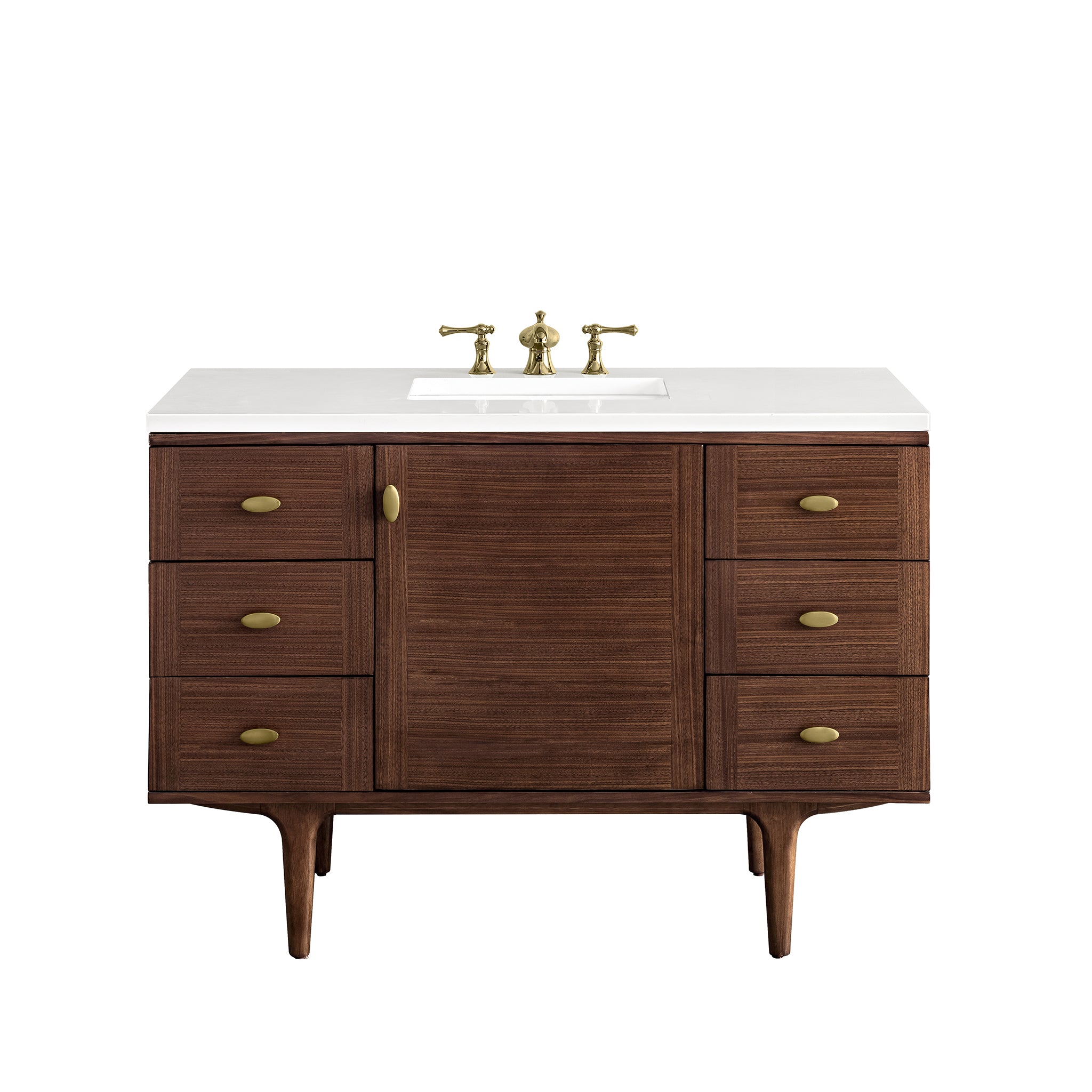 James Martin Vanities Amberly 48" Single Vanity - Mid-Century Walnut