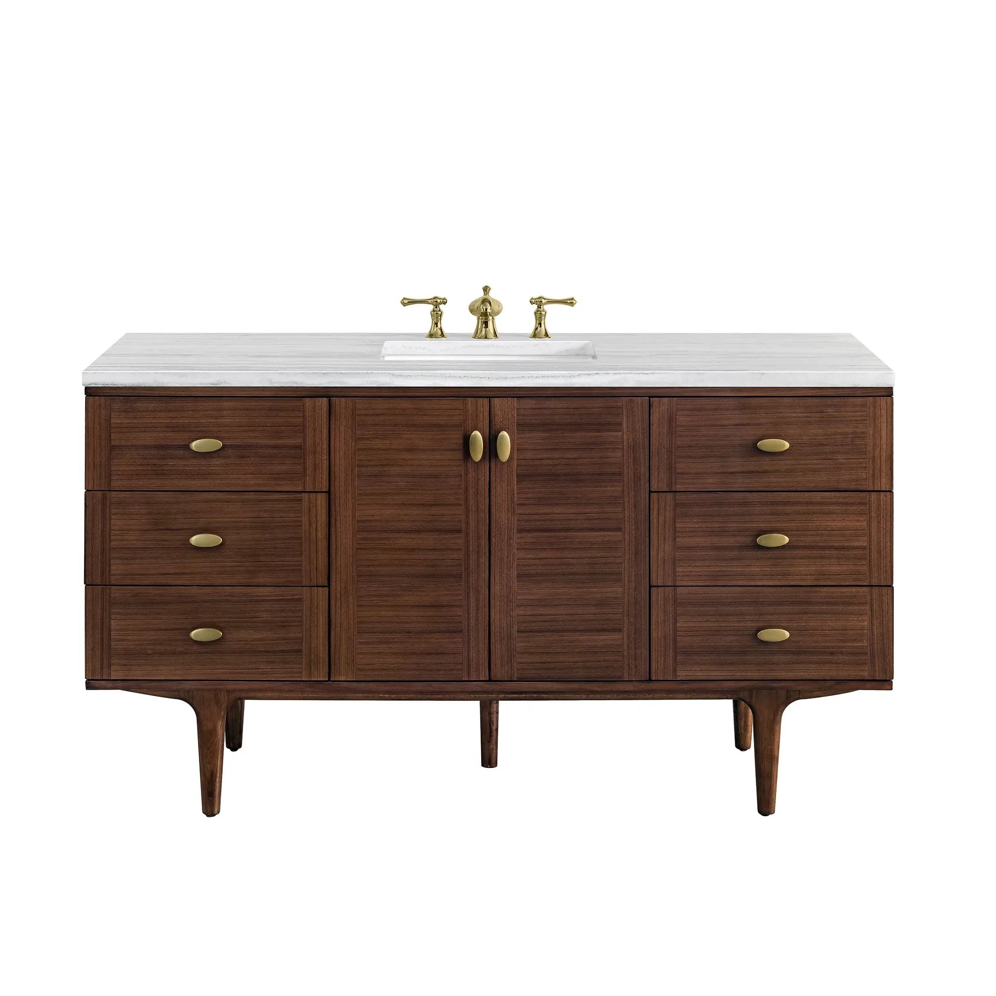 James Martin Amberly 60" Single Vanity Set - Mid-Century Walnut by James Martin Vanities