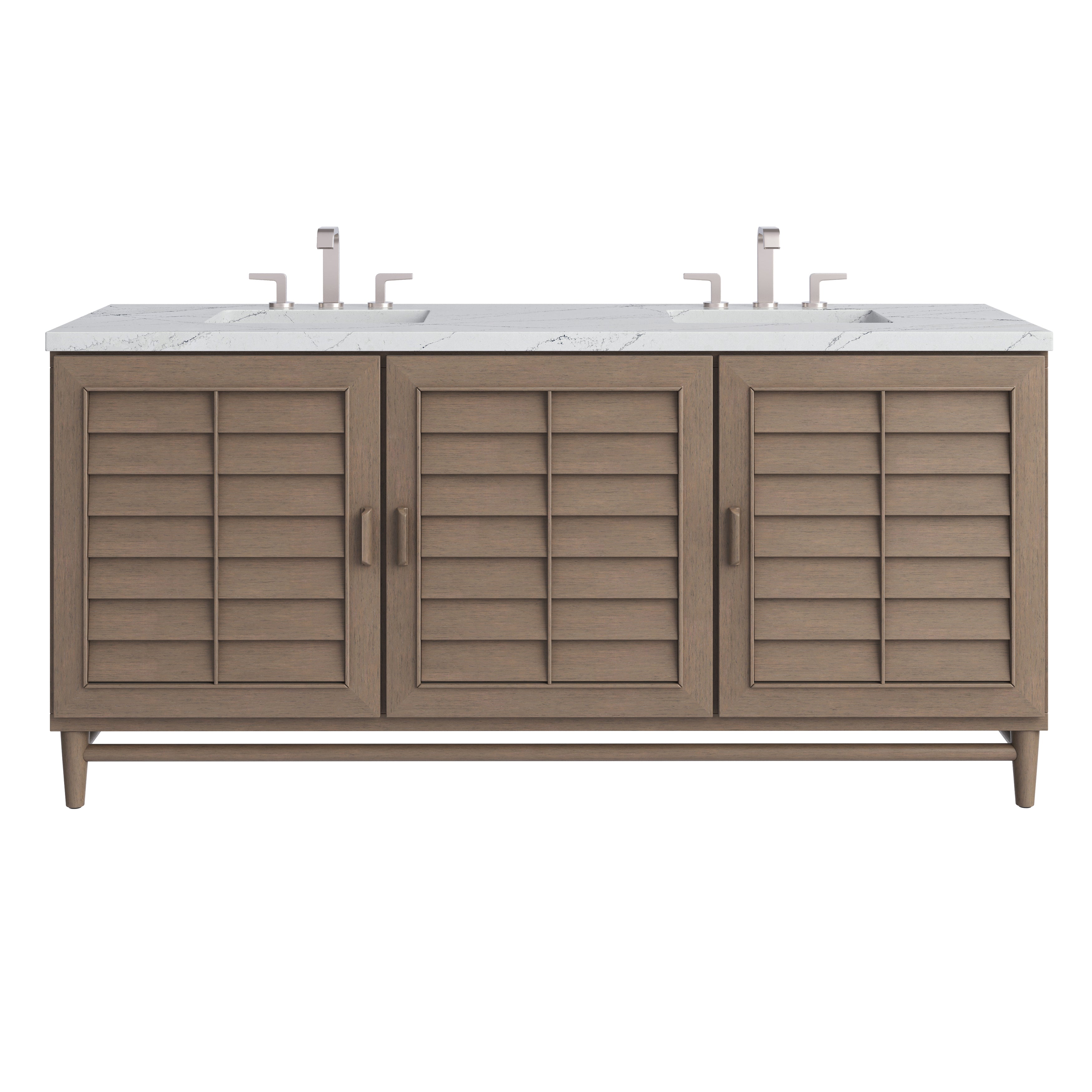 James Martin Portland 72" Double Vanity Set - Whitewashed Walnut