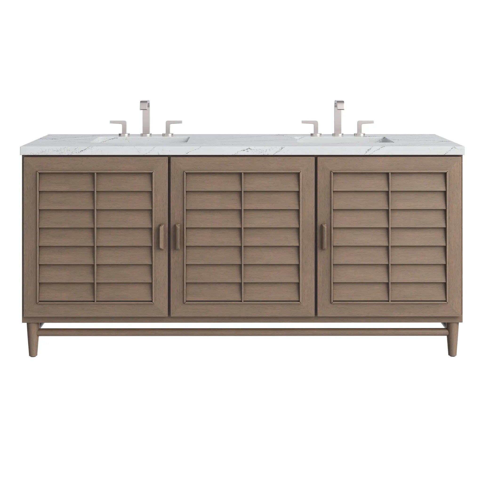 James Martin Portland 72" Double Vanity Set - Whitewashed Walnut by James Martin Vanities