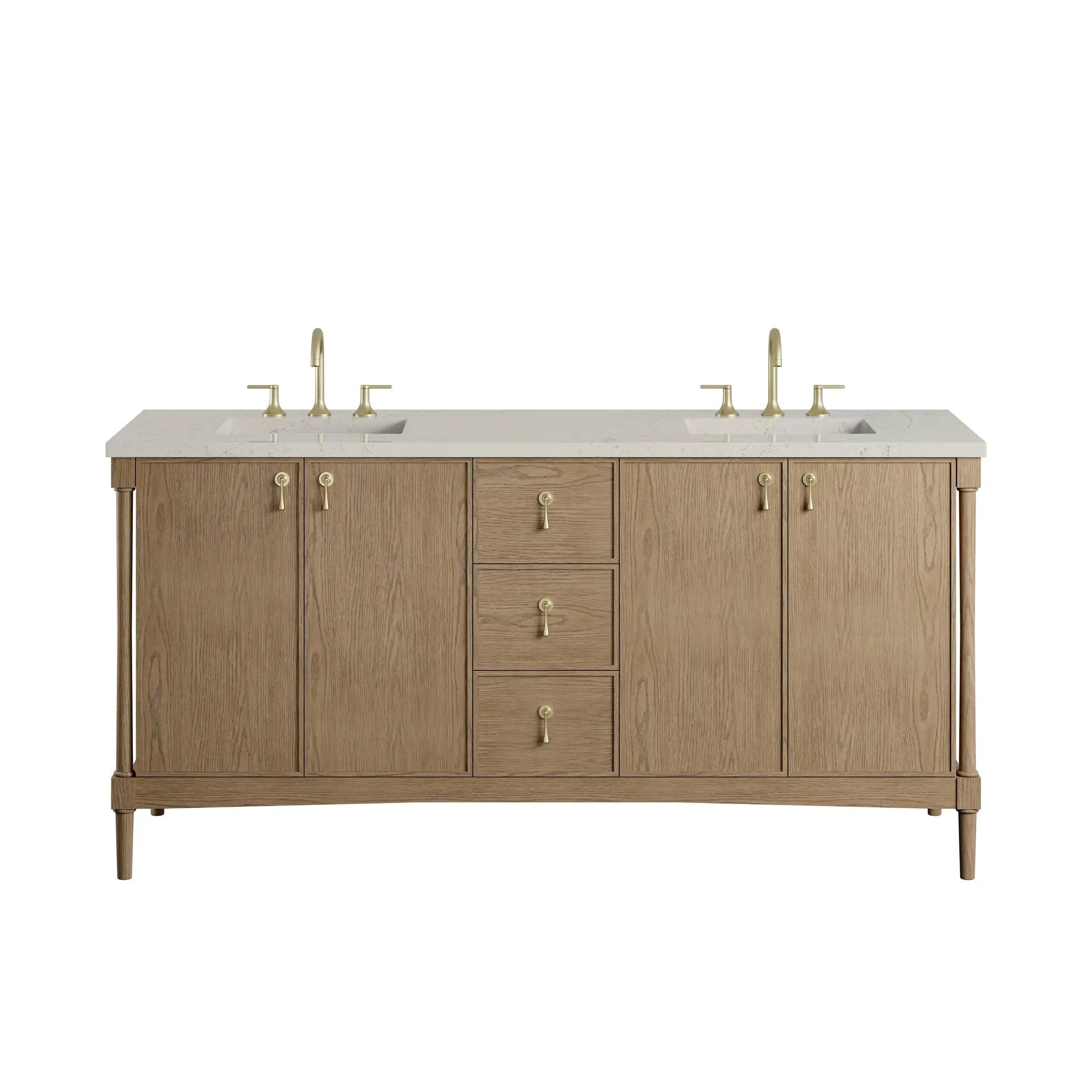 James Martin Kinnsden 72" Double Vanity Set - Weathered Oak by James Martin Vanities