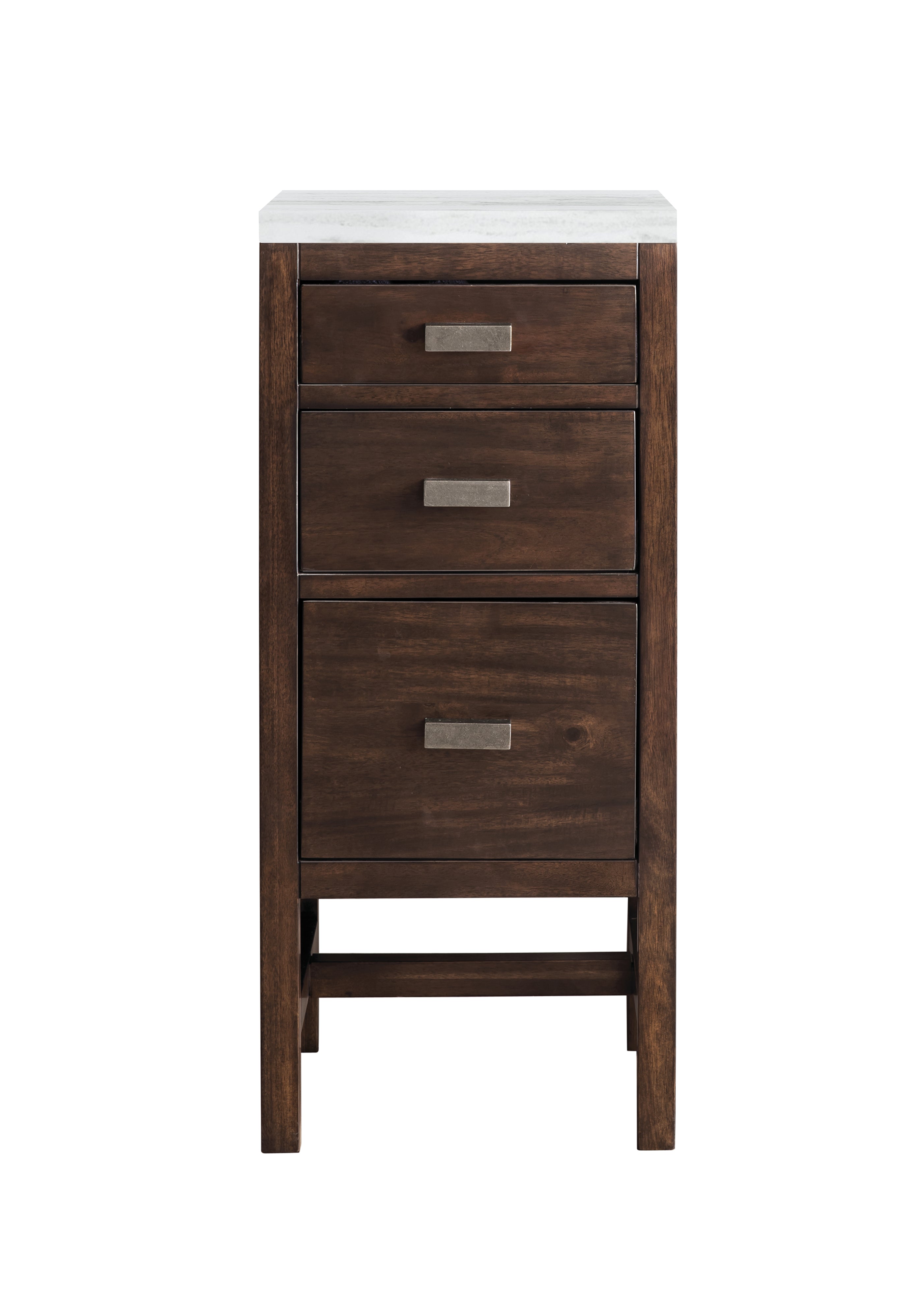 mid-century acacia base cabinet