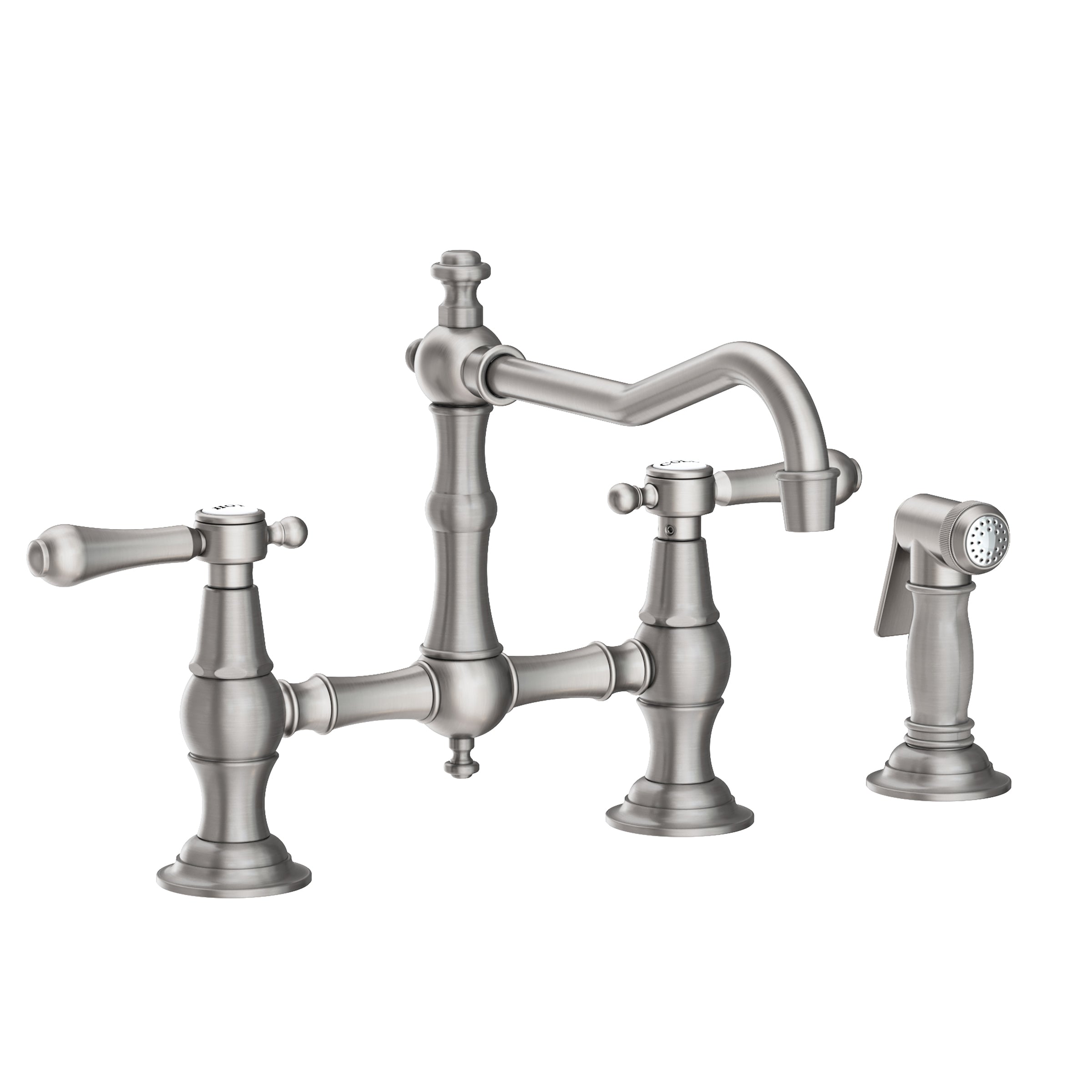 Newport Brass Chesterfield Kitchen Bridge Faucet with Side Spray