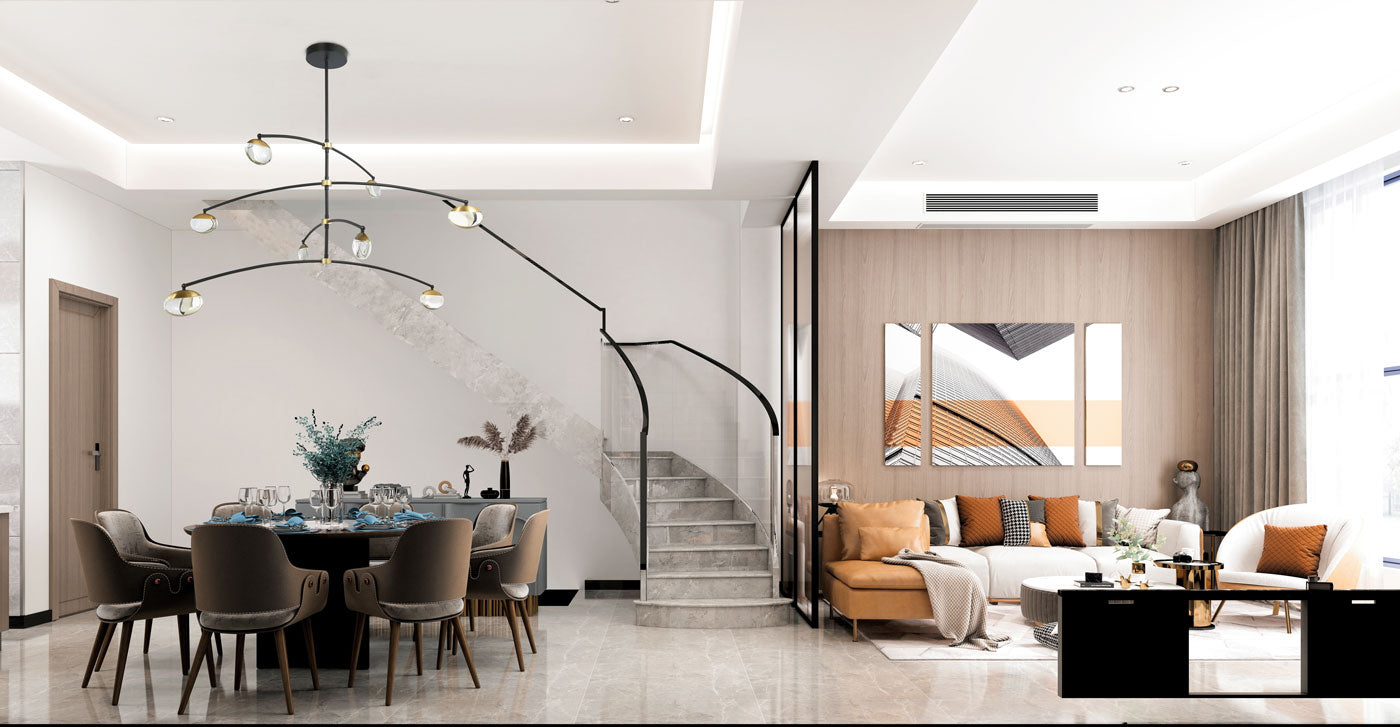 matte black/brushed brass light