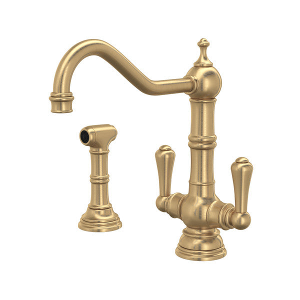 Rohl Edwardian Two Handle Kitchen Faucet with Side Spray