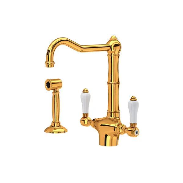 Rohl Acqui Two Handle Kitchen Faucet with Side Spray by Rohl
