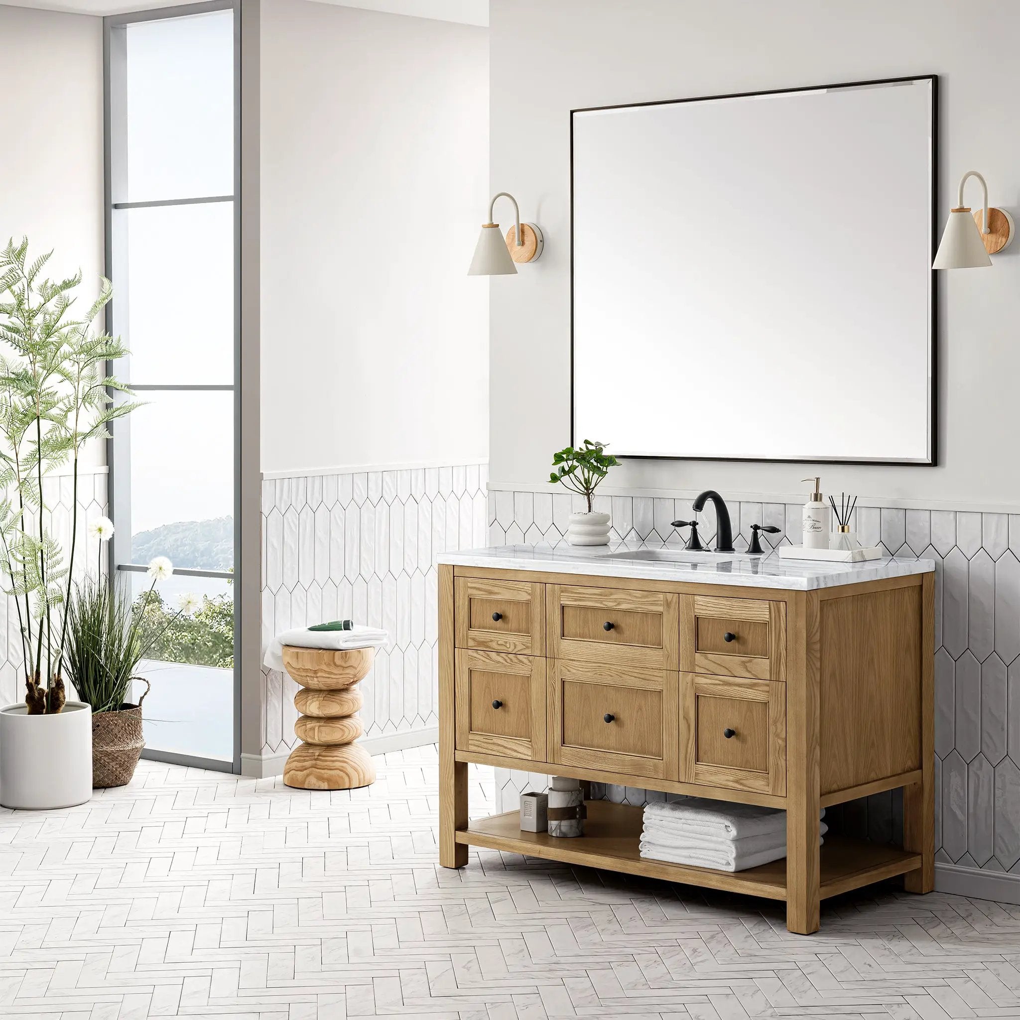 light natural oak vanity